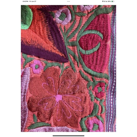 Antique Table Runner 90”x15” Vibrant Colors Intricate Embroidery Floral and Star - Picture 12 of 12